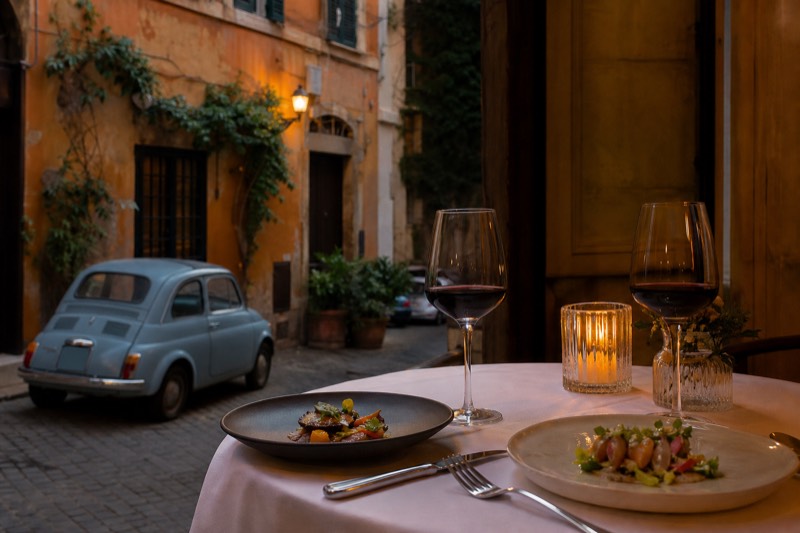 Luxury Trastevere, Free-Flowing Wine